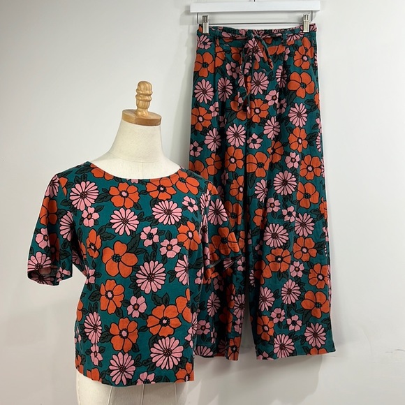 MODCLOTH X Princess Highway Linen Floral 2 Piece Set Size 8 - Picture 1 of 12